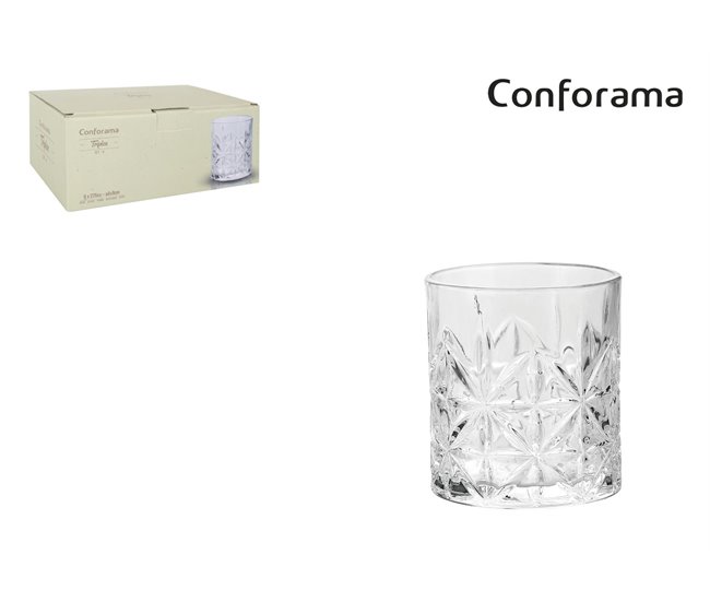 Set vasos STAR 6 piezas 0,275 litros marca CONFORAMA Transparente