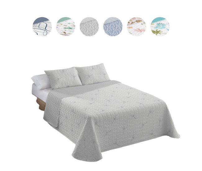 Colcha Bouti Estampada + Fundas Cojines Sortelha 