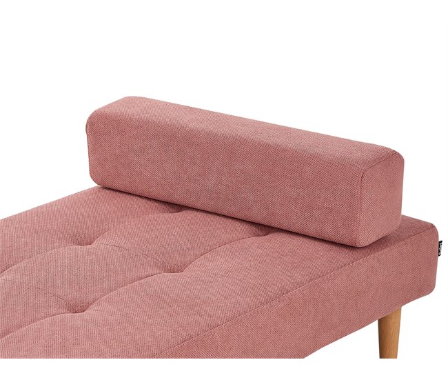 Beliani Chaise longue Poliéster NIORT Rosa