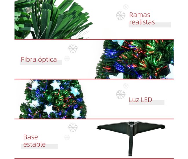 Árbol de Navidad PVC, hierro HOMCOM, hogar - decoración hogareña Verde
