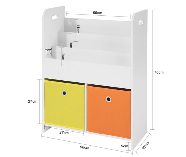 Organizador de Juguetes y Libros para Niños KMB27-W SoBuy Blanco