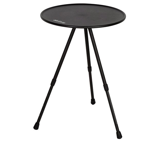 Aktive mesa plegable de camping redonda ligera y compacta Negro