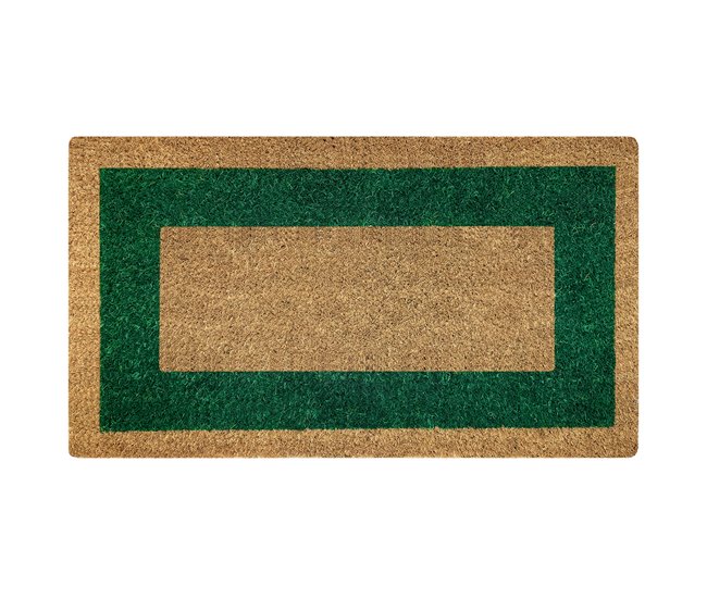 Acomoda Textil - Felpudo de Coco Natural Ecológico con Cenefa. 50x90 Verde