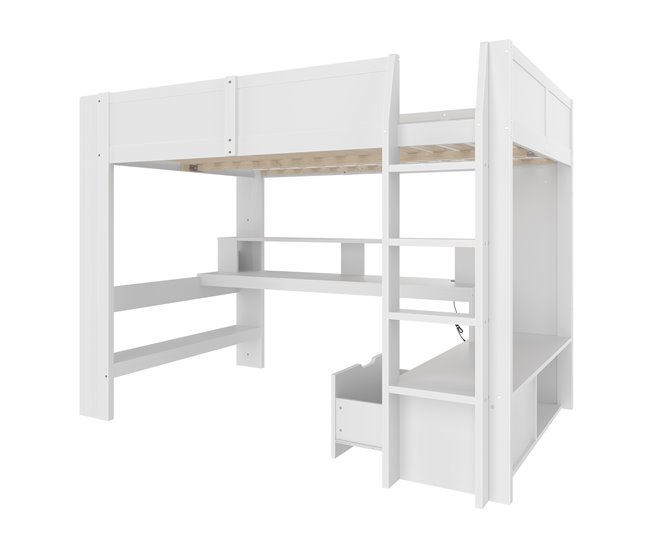 Cama alta para niños 153x218 Blanco