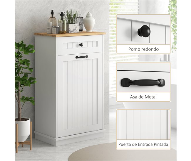 Armario de Baño MDF HOMCOM, hogar - baño Blanco