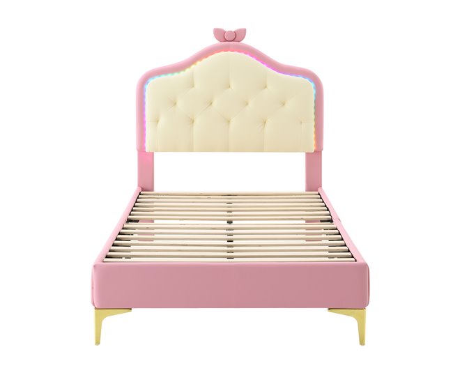Cama infantil de pu Rosa
