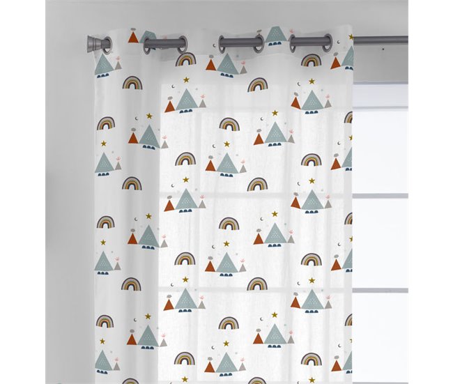 CORTINA CON OJALES SUSANITA AZUL B HACIENDO EL INDIO Multicolor