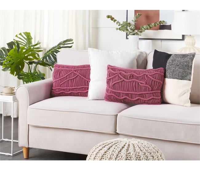 Beliani Cojín decorativo KIRIS Rosa