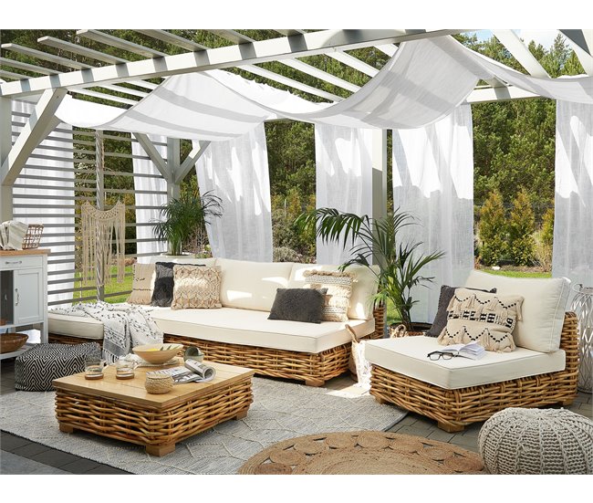 Beliani Conjunto de jardín VARALLO Crema