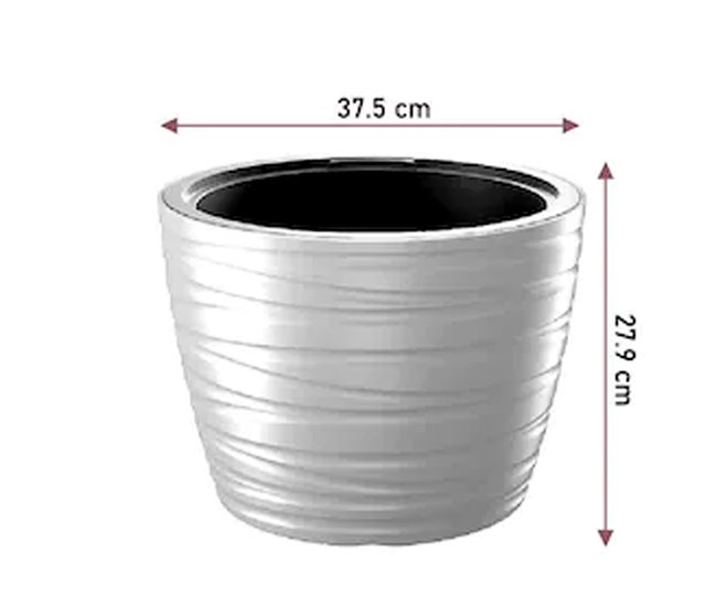 Maceta Baja Con Deposito 22L Maze Gris