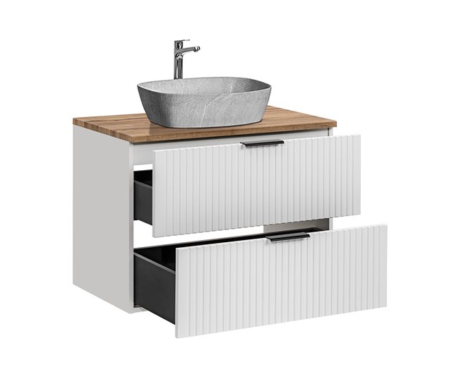 Mueble lavabo individual efecto piedra de Adriel Blanco