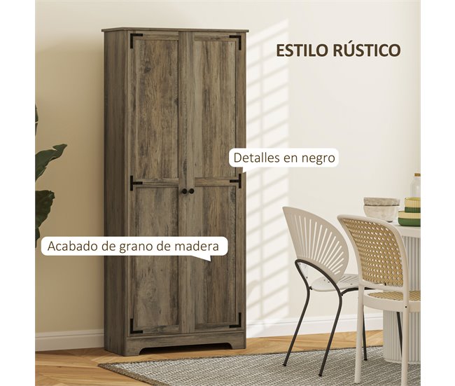 Alacena de Cocina Melamina de Madera, MDF HOMCOM, hogar - cocina Gris