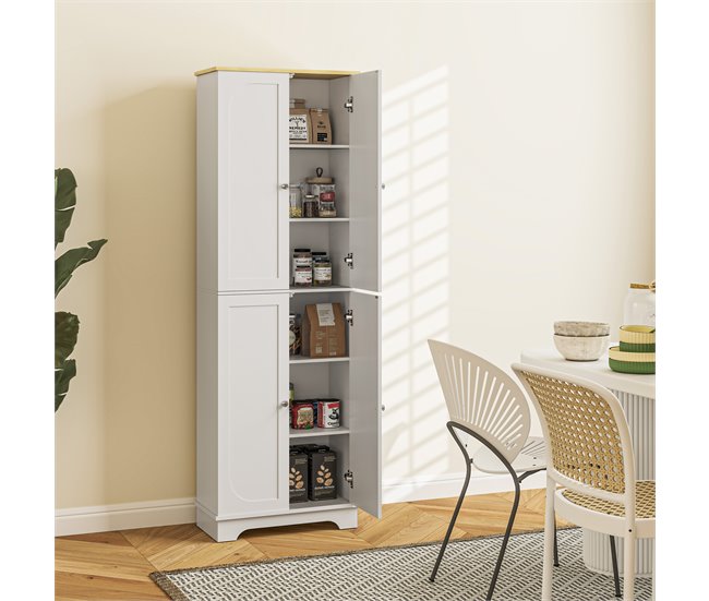 Alacena de Cocina Melamina de Madera, MDF HOMCOM, hogar - cocina Blanco