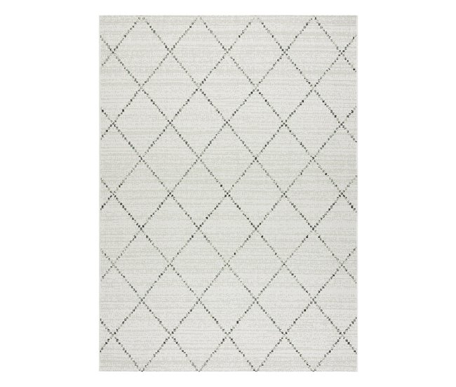 Alfombra de cuerda sisal COLOR Rombos Cuadrados 140x200 Gris