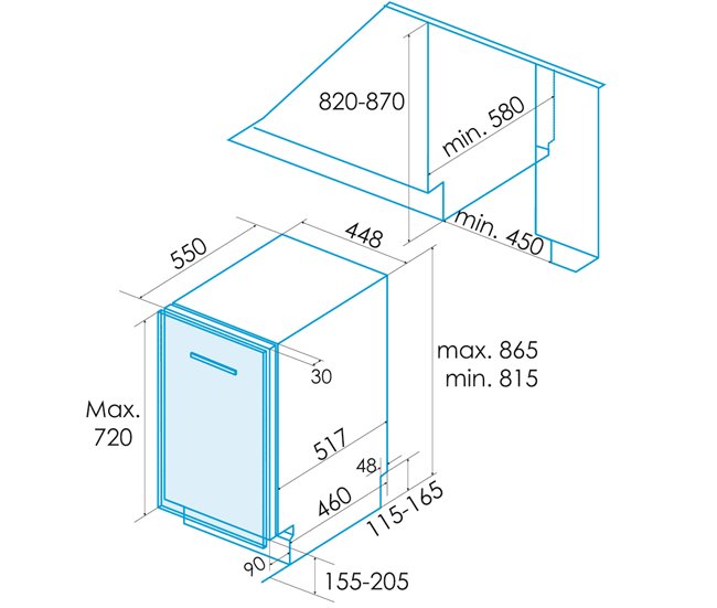 Lavavajillas integrable EDESA EDB-4610-I 45cm 10 cubiertos Blanco