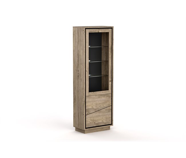 Vitrina alta 1 puerta 4 estantes HELSINKI Madera