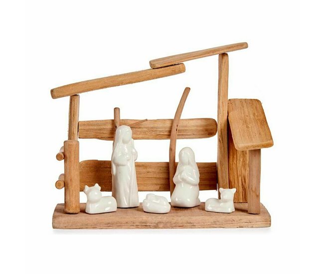 Belén de Navidad Natural/ Blanco