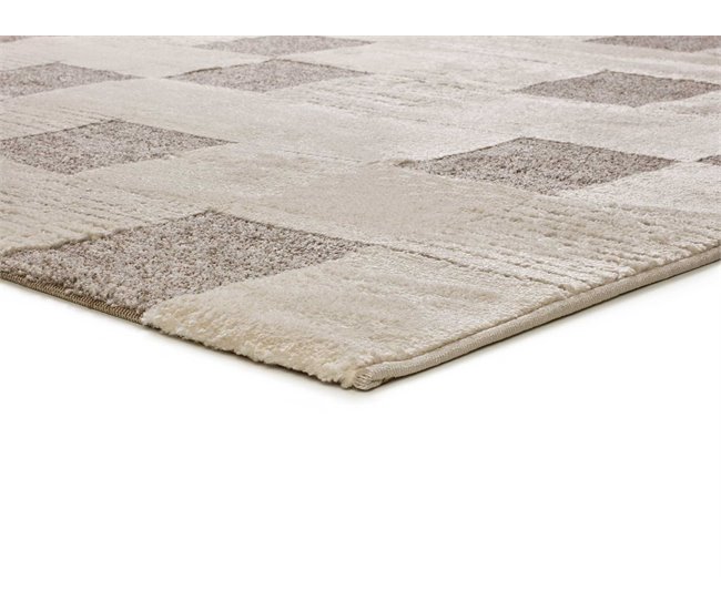 Alfombra con relieve y diseño geométrico VERONA - ATTICGO 160x230 Crema