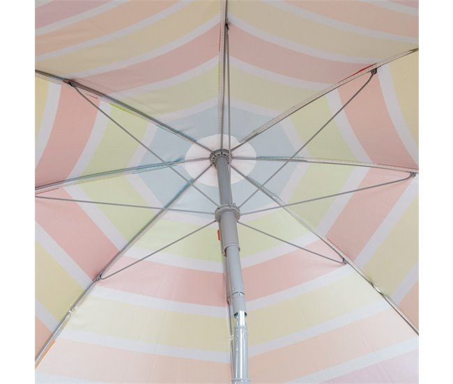 Aktive Sombrilla de playa inclinable rayas UV50 Multicolor