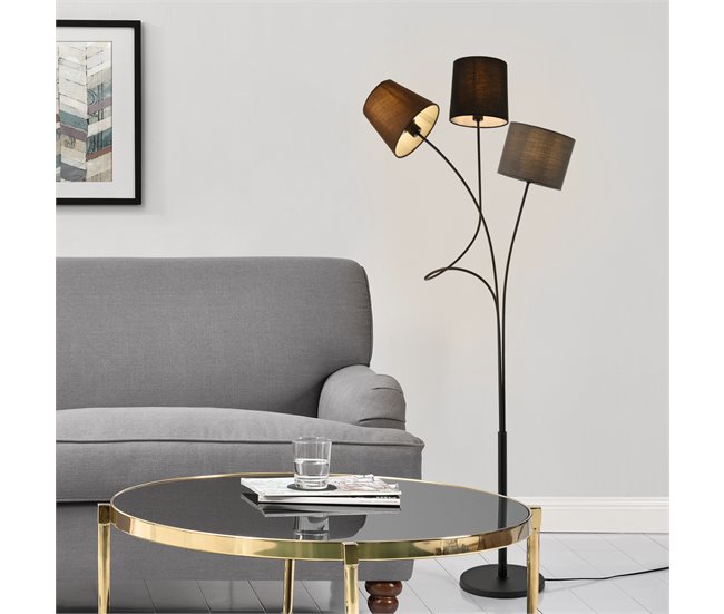 Lámpara de pie Treviso Metal Tela 3 x E14 [lux.pro] Multicolor
