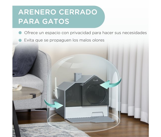 Arenero para Gatos PP, ABS PawHut Gris