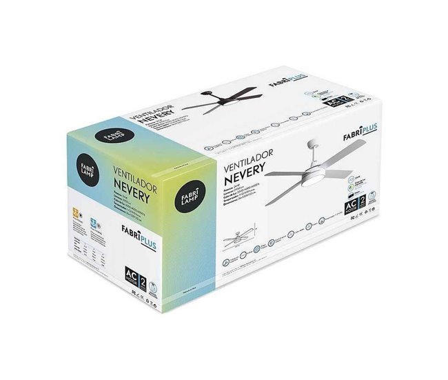 Ventilador De Techo Metal Serie Nevery Blanco