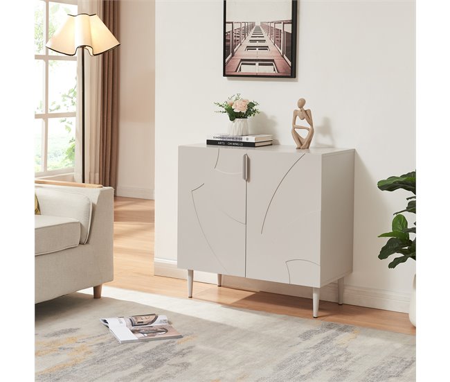 Aparador Starvili con 2 puertas MDF [en.casa] 76 Beige