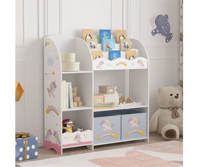 Estantería Infantil Lysekil aglomerado - Motivo de unicornio Multicolor