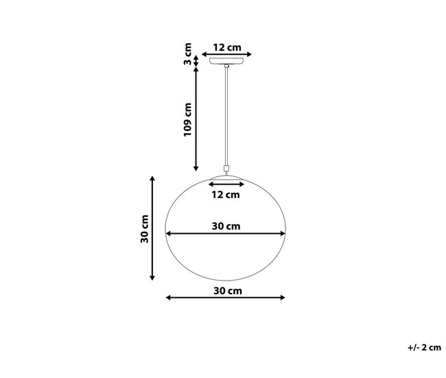Beliani Lámpara colgante BARROW S Blanco