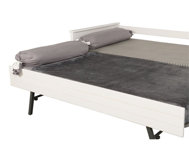 Cama nido 90x190 con somier DUPLEX Blanco