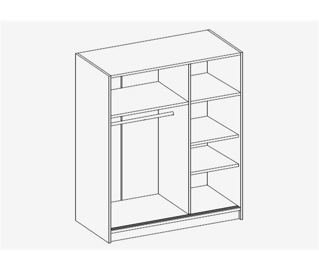 Armario YORK puertas correderas con espejo 150x195cm Roble