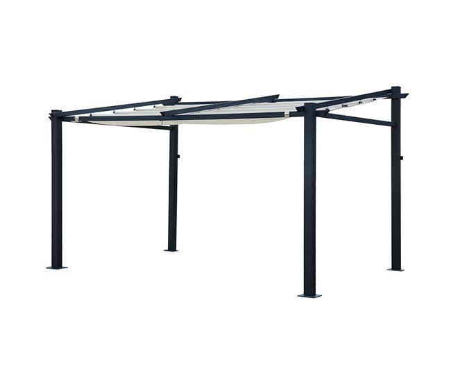Pérgola mural FRÉJUS - estructura de aluminio 290x406 Beige