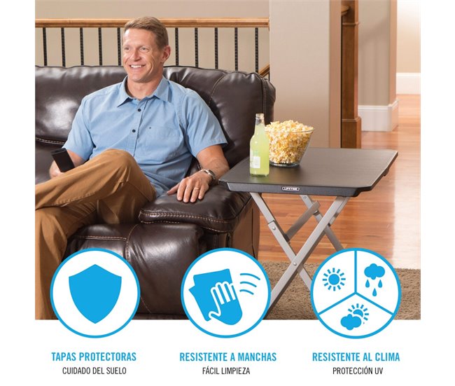 Mesa personal plegable rectangular 75x50,5x66 cm LIFETIME Negro