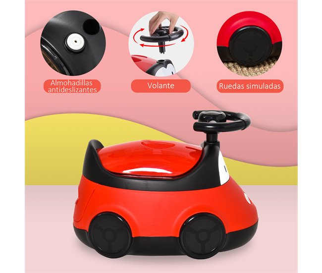 Orinal para Bebé PP, ABS, TPR HOMCOM Rojo