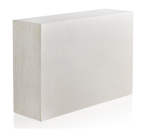 Aparador de madera de fresno 2 puertas y 3 cajones Natural/ Blanco