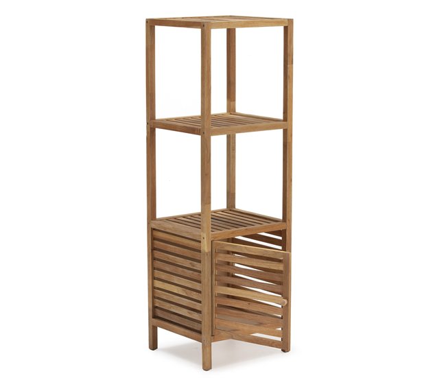 Estantería Pasay madera de nogal, 123 cm de altura 1 puerta Madera