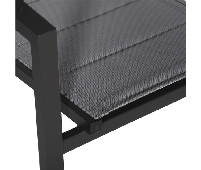 Juego de 10 sillas tapizadas en textileno y aluminio Gris