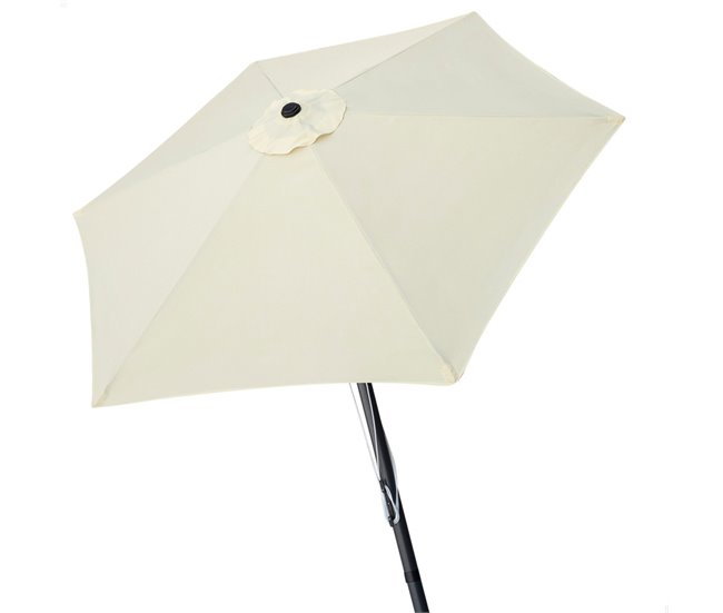 Sombrilla para jardín hexagonal Ø300 cm c/sistema de doble polea Aktive Crema