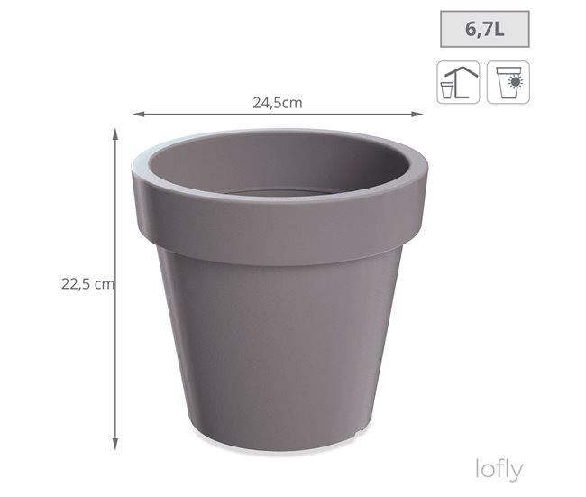 2x Maceta de plastico Lofly Gris