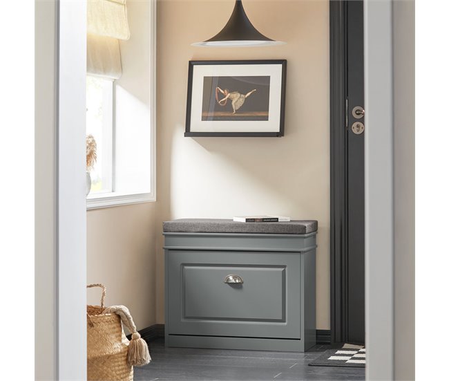 Banco Zapatero con 1 Solapa FSR82-K-HG SoBuy Gris