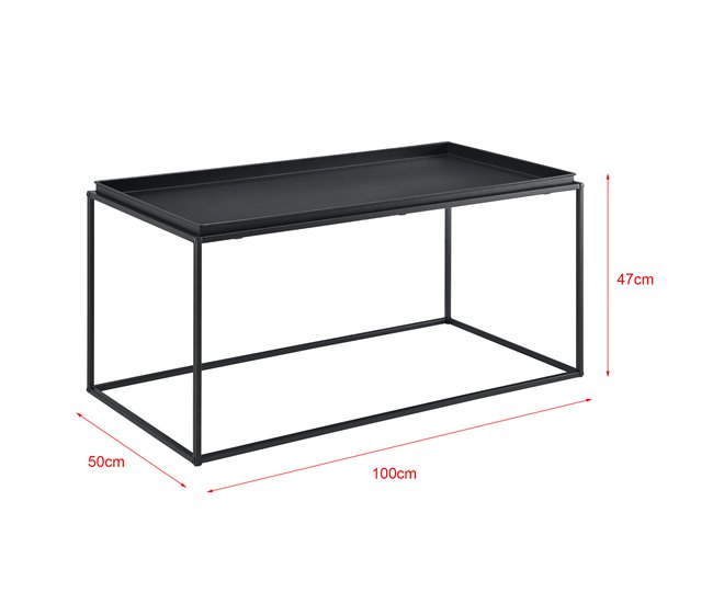 Mesa de centro Nyker metal Negro