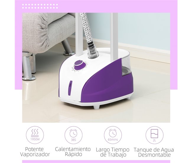 Plancha de Vapor ABS, PP HOMCOM Morado