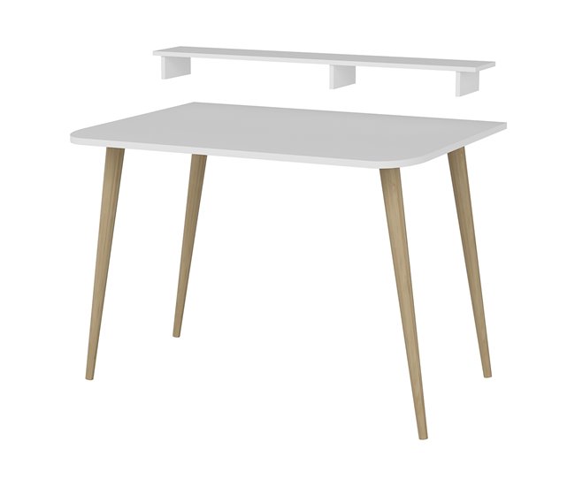 Escritorio Östhammar Con Soporte Para Monitor Aglomerado Blanco