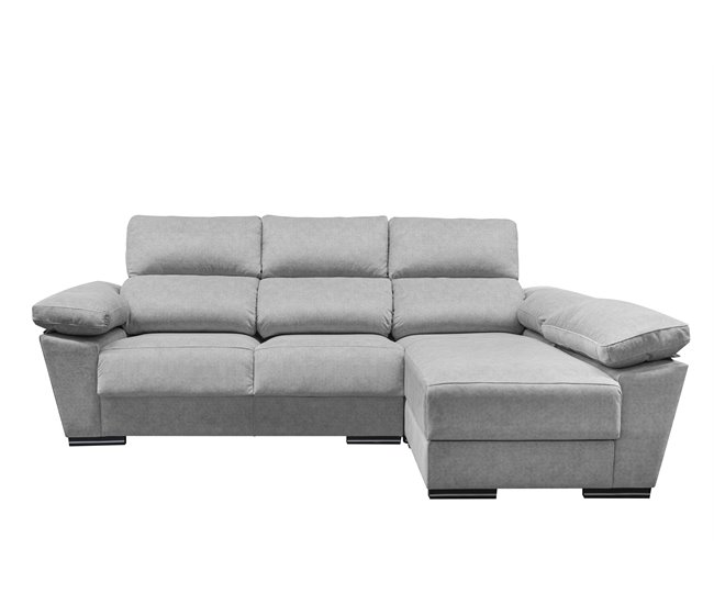 Chaise longue 4 plazas reversible gris claro LODIS Gris Claro