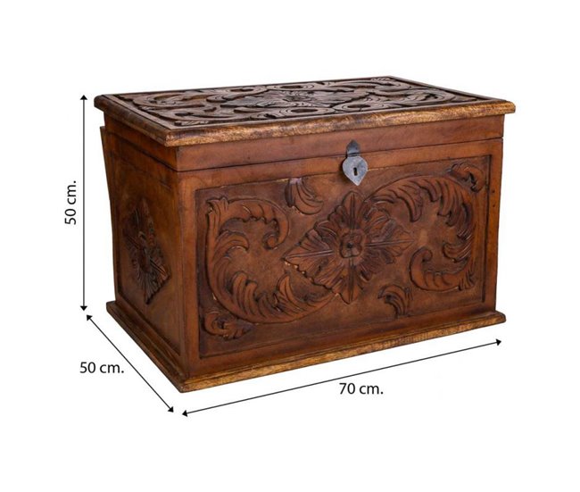 Baúl de madera artesanal Marron