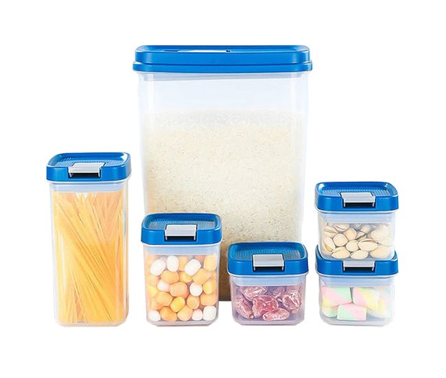 Juego de almacenamiento de alimentos con tapa Transparente