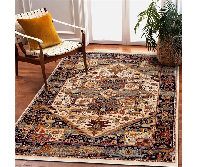 Alfombra KESHAN franjas Ornamento oriental 2886/53555 300x380 Marron
