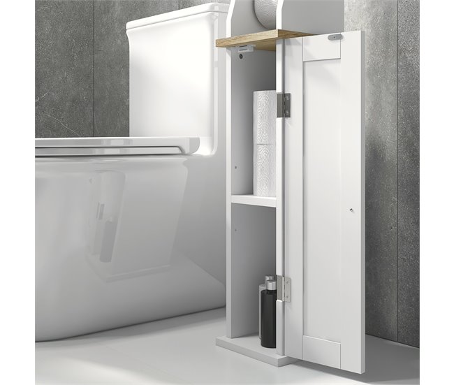 Armario de Baño MDF kleankin, hogar - baño 18 Blanco