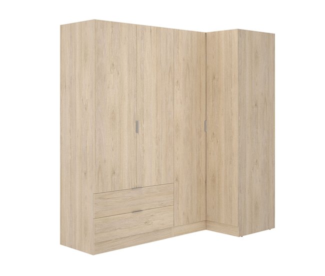 Armario esquinero Essen 2 módulos 4 puertas Natural