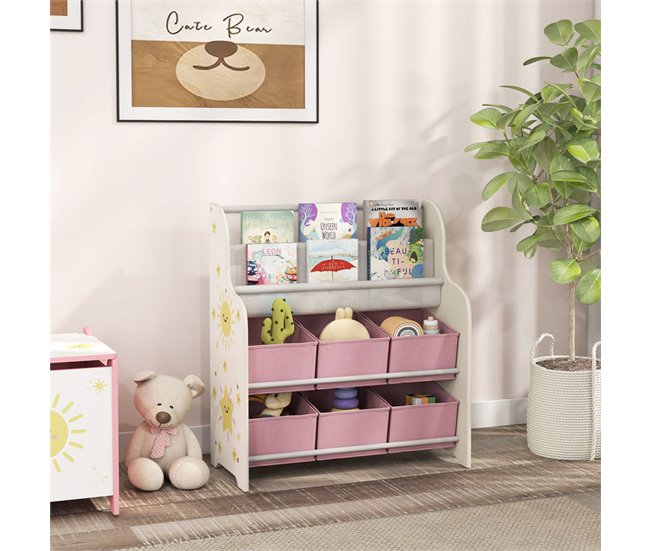 Estantería Infantil MDF, Acero AIYAPLAY Rosa